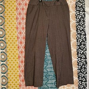 Brown Dress pants with dark red stripe patter